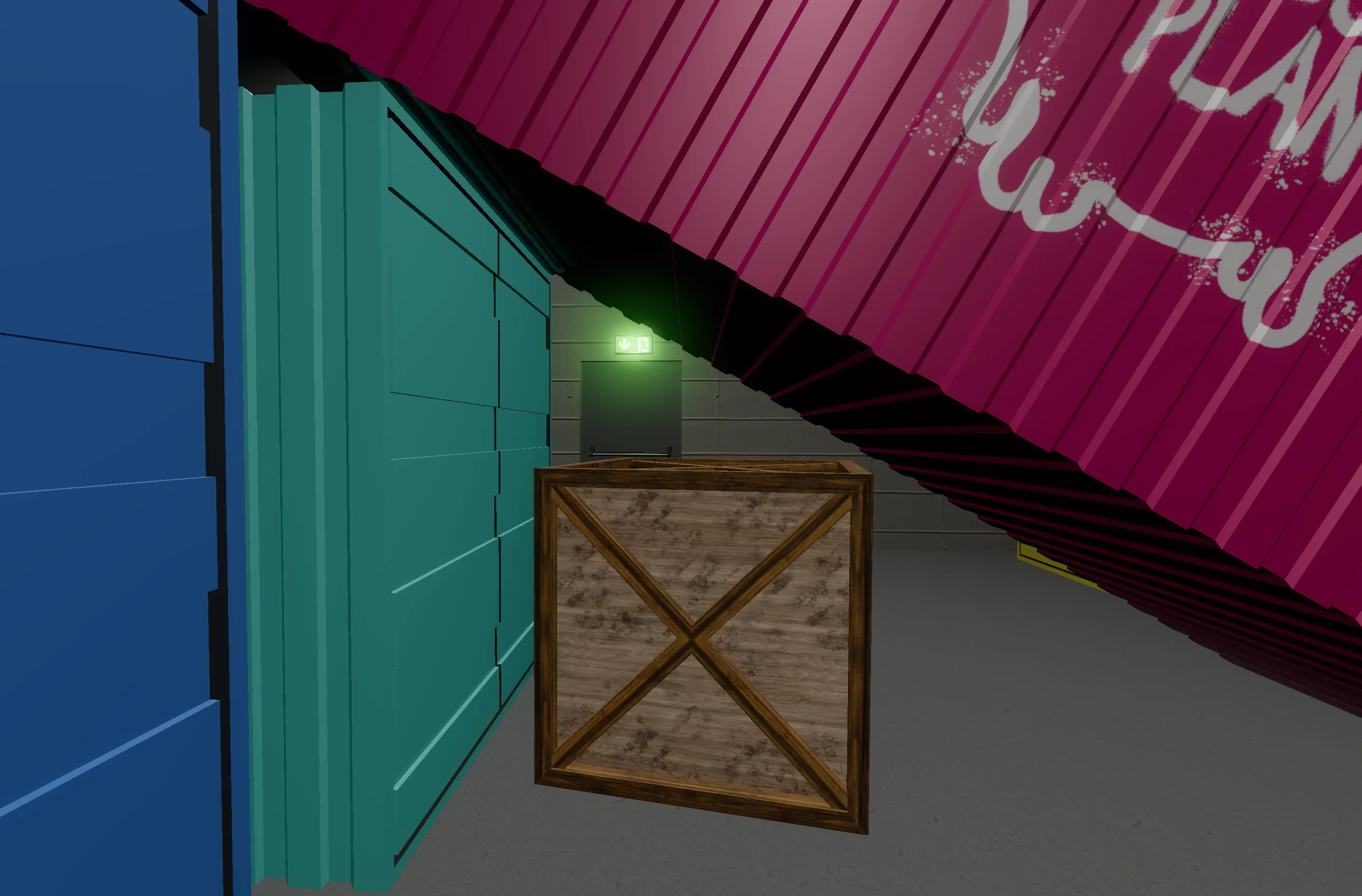 Screenshot of Level 2 Peek under container visible exit