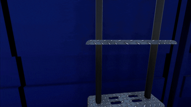 GIF of player jumping across container gaps
