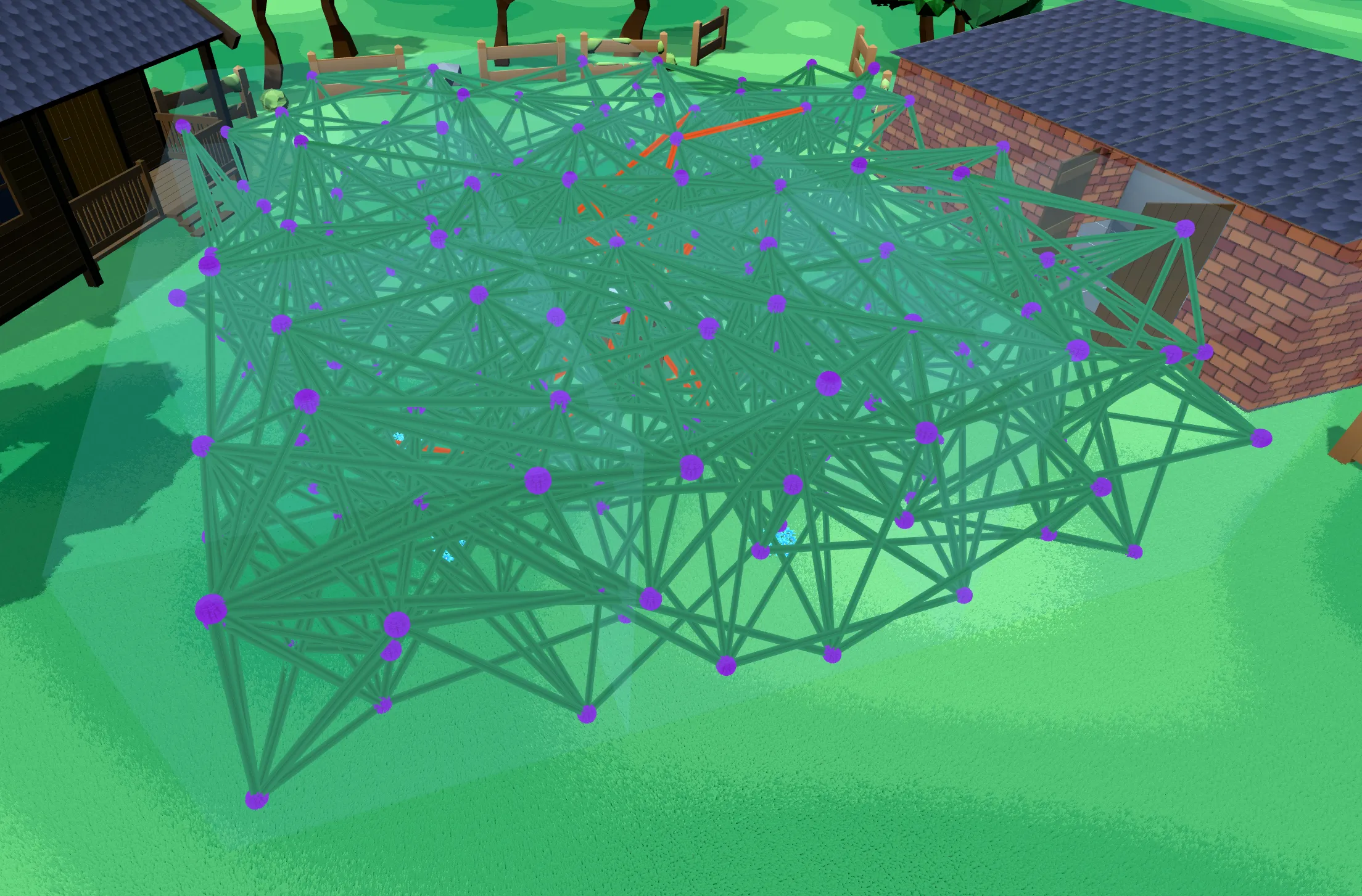 Inengine Screenshot of navgraph debug view